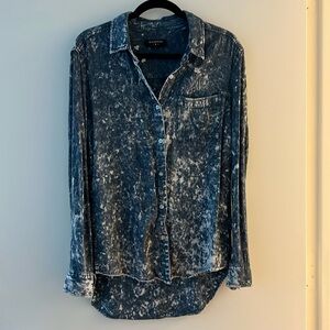 By Corpus Anthropologie acid wash button down shirt